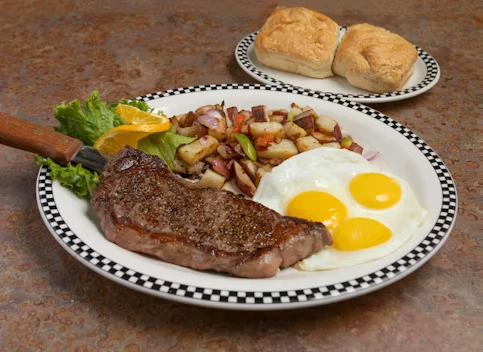 10 oz New York Steak & Eggs